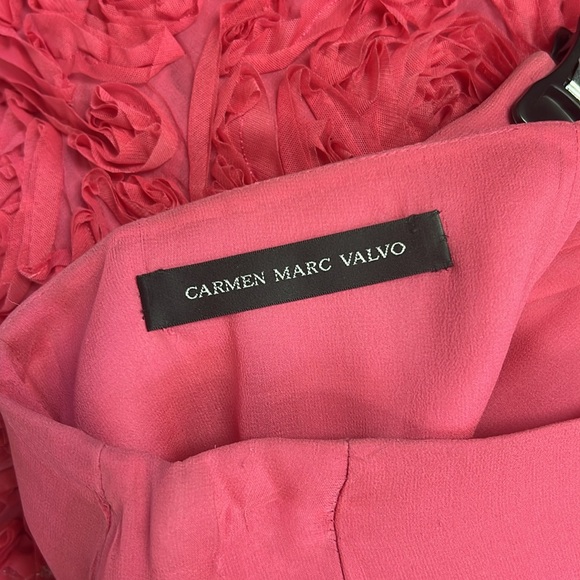 Carmen Mark Valvo rosette silk and mesh long skirt - Picture 6 of 8